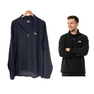 The North Face Jacket Men XXL Performance Fleece Black Quarter Zip Pullover TNF